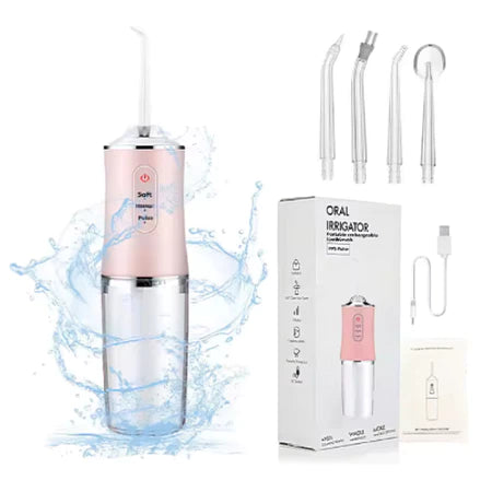 Irrigador Dental Oral Recarregavél 220ml Higiene Limpeza Bucal Portátil Limpador de Dente