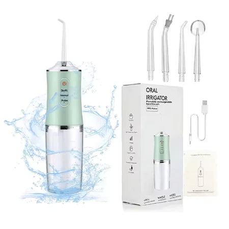 Irrigador Dental Oral Recarregavél 220ml Higiene Limpeza Bucal Portátil Limpador de Dente